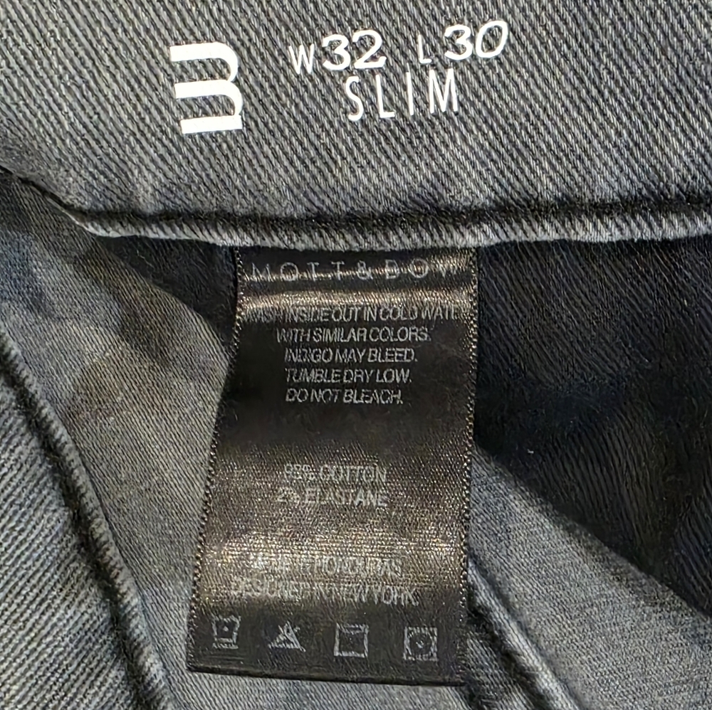 Mott & Bow Slim Stone 5 Pocket Stretch Denim Jeans in Light Gray. 32x30 - Picture 6 of 10